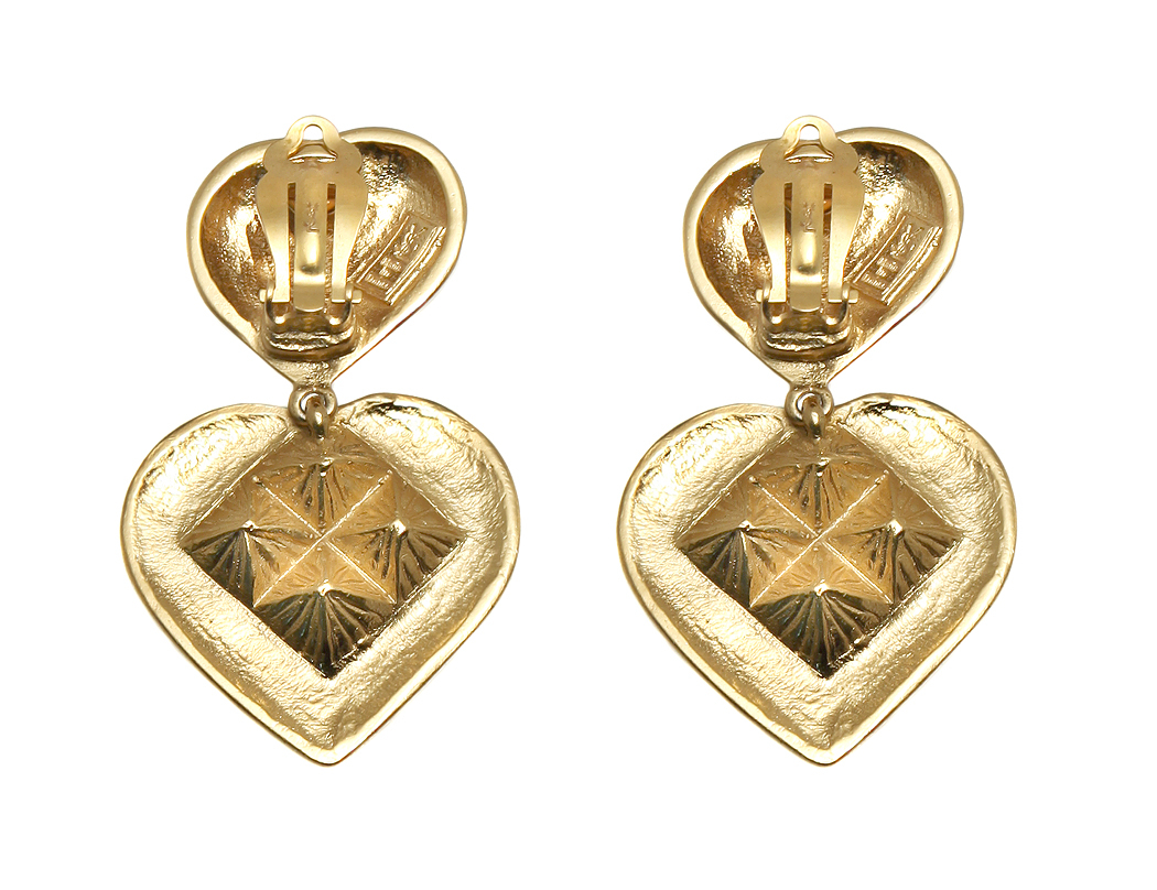 Yves Saint Laurent Heart Clip-on Earrings
