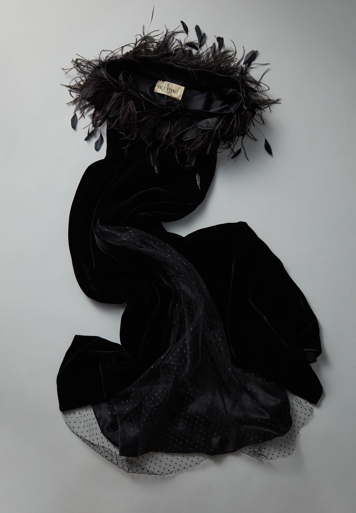 Valentino Black Velvet Evening Dress