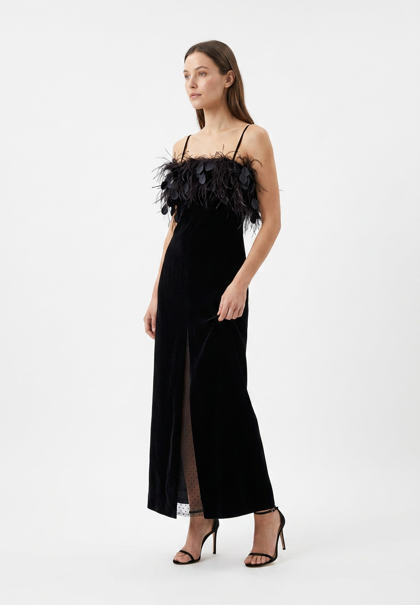Valentino Black Velvet Evening Dress