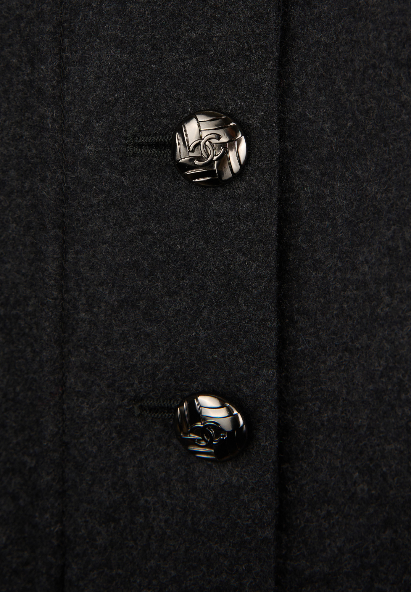 Chanel Dark Gray Buttons Skirt
