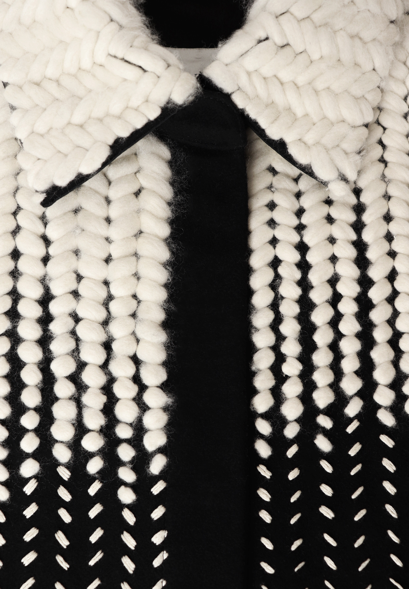 Valentino Black And White Cropped Coat