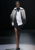 Valentino Black And White Cropped Coat