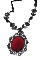 Lanvin Crimson Crystal Pendant Necklace