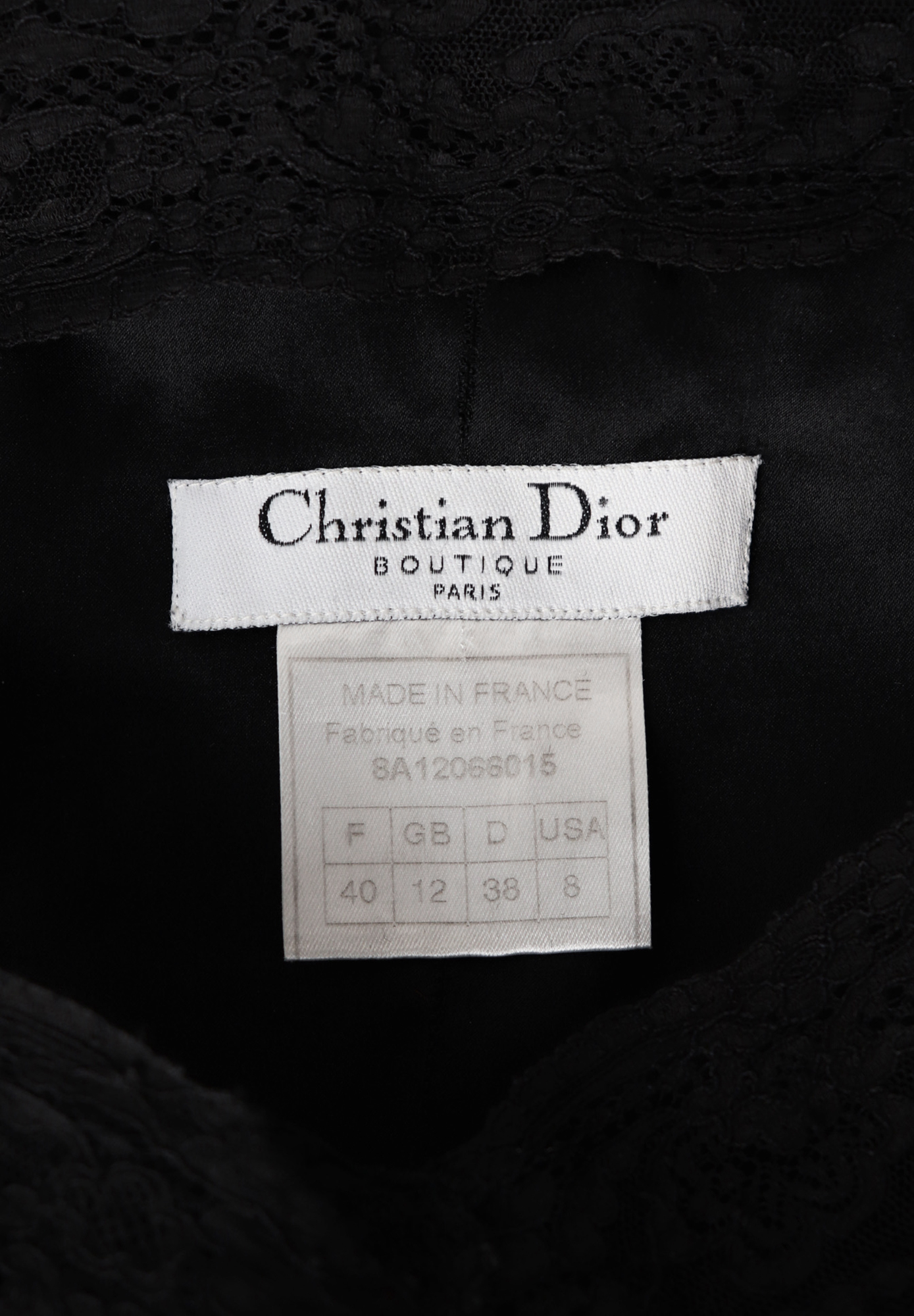 Christian Dior Black Dress With Lace