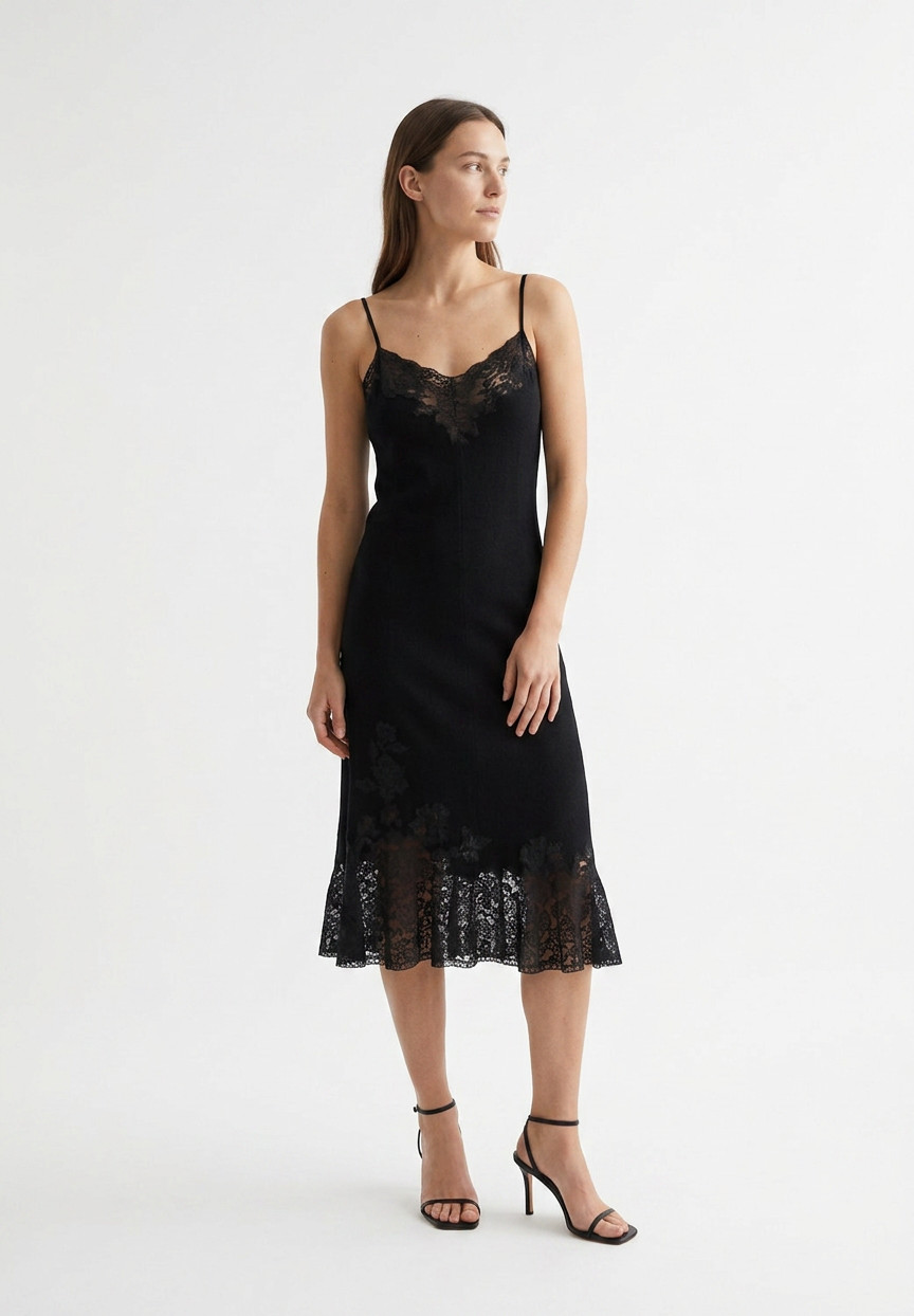 Christian Dior Black Dress With Lace