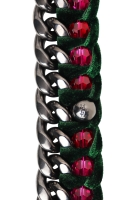 Yves Saint Laurent Chain Necklace With Crystals And Velvet