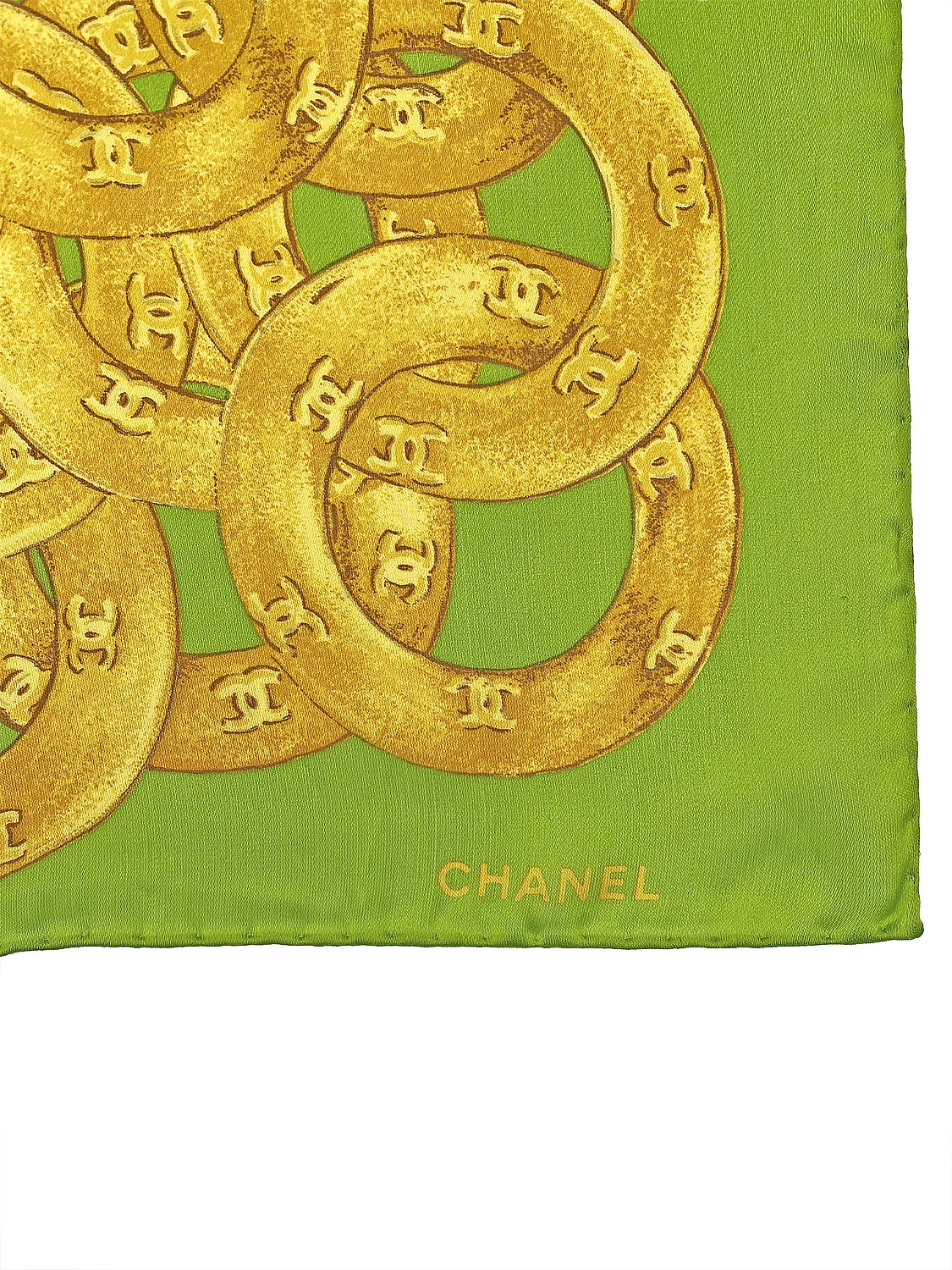Chanel Silk Green Scarf