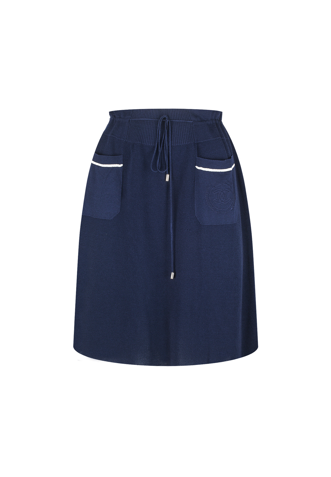 Chanel Navy Logo Skirt