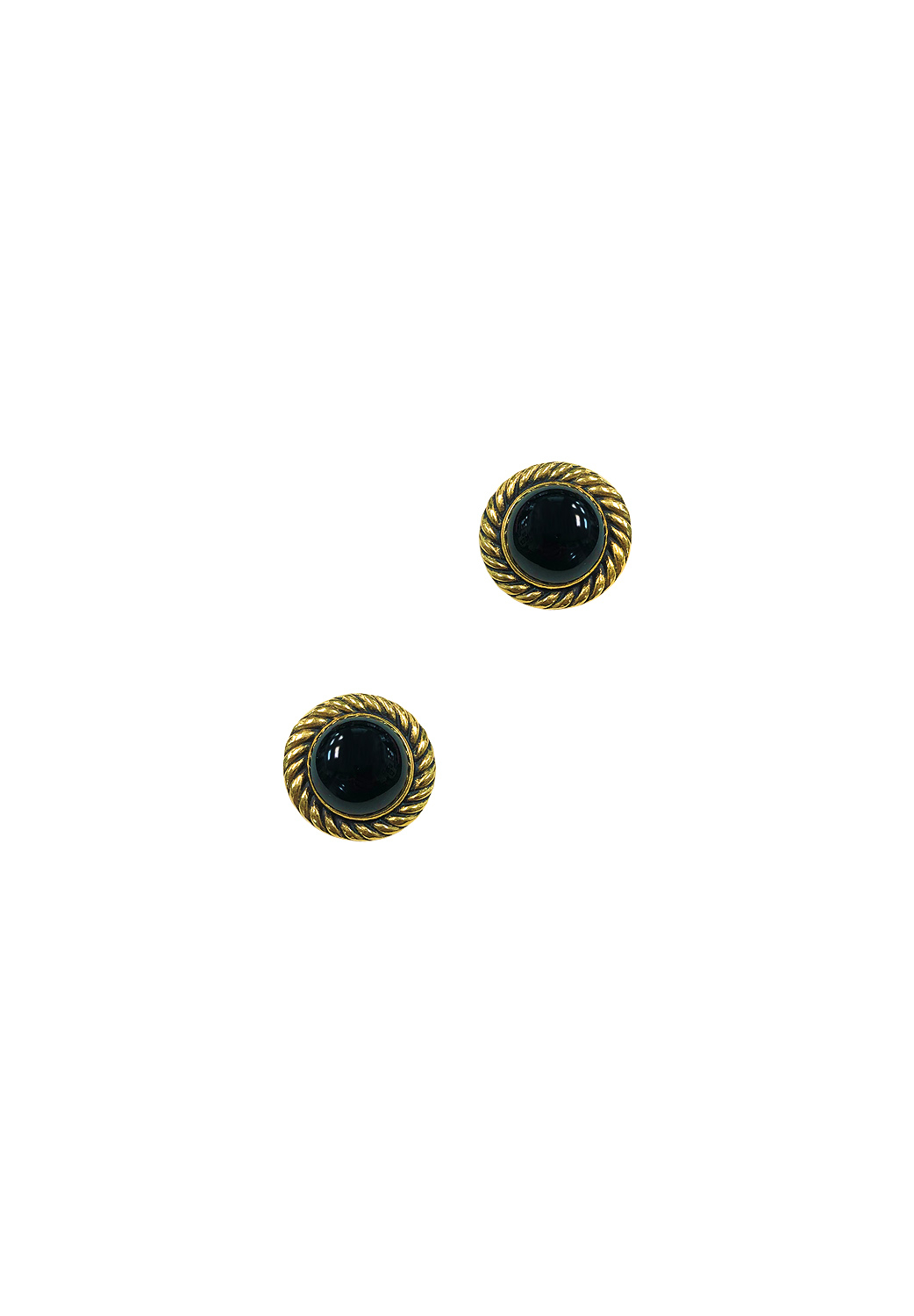 Chanel Black and Gold Clip-On Earrings
