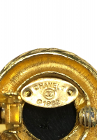 Chanel Black and Gold Clip-On Earrings