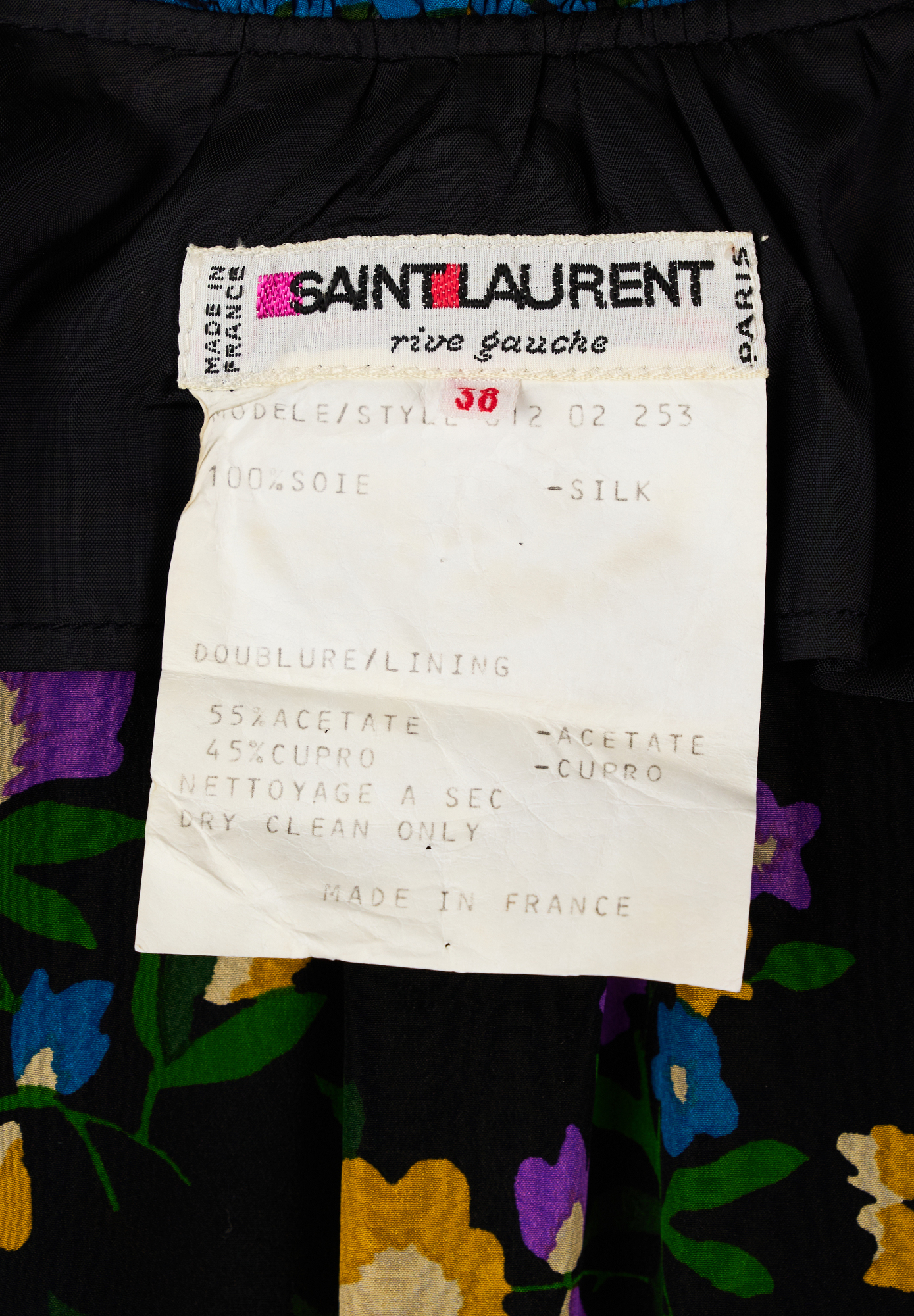 Black Floral Saint Laurent Dress