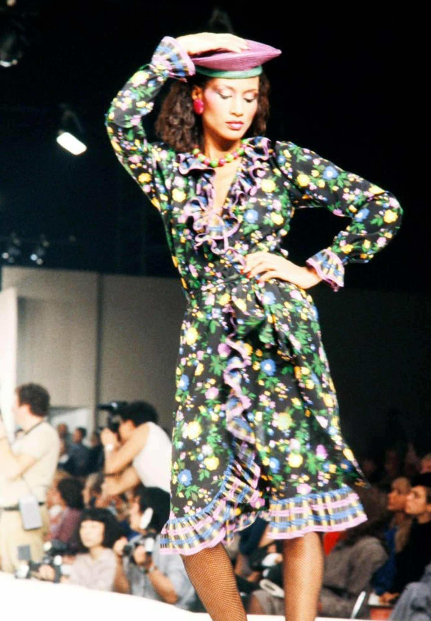 Black Floral Saint Laurent Dress