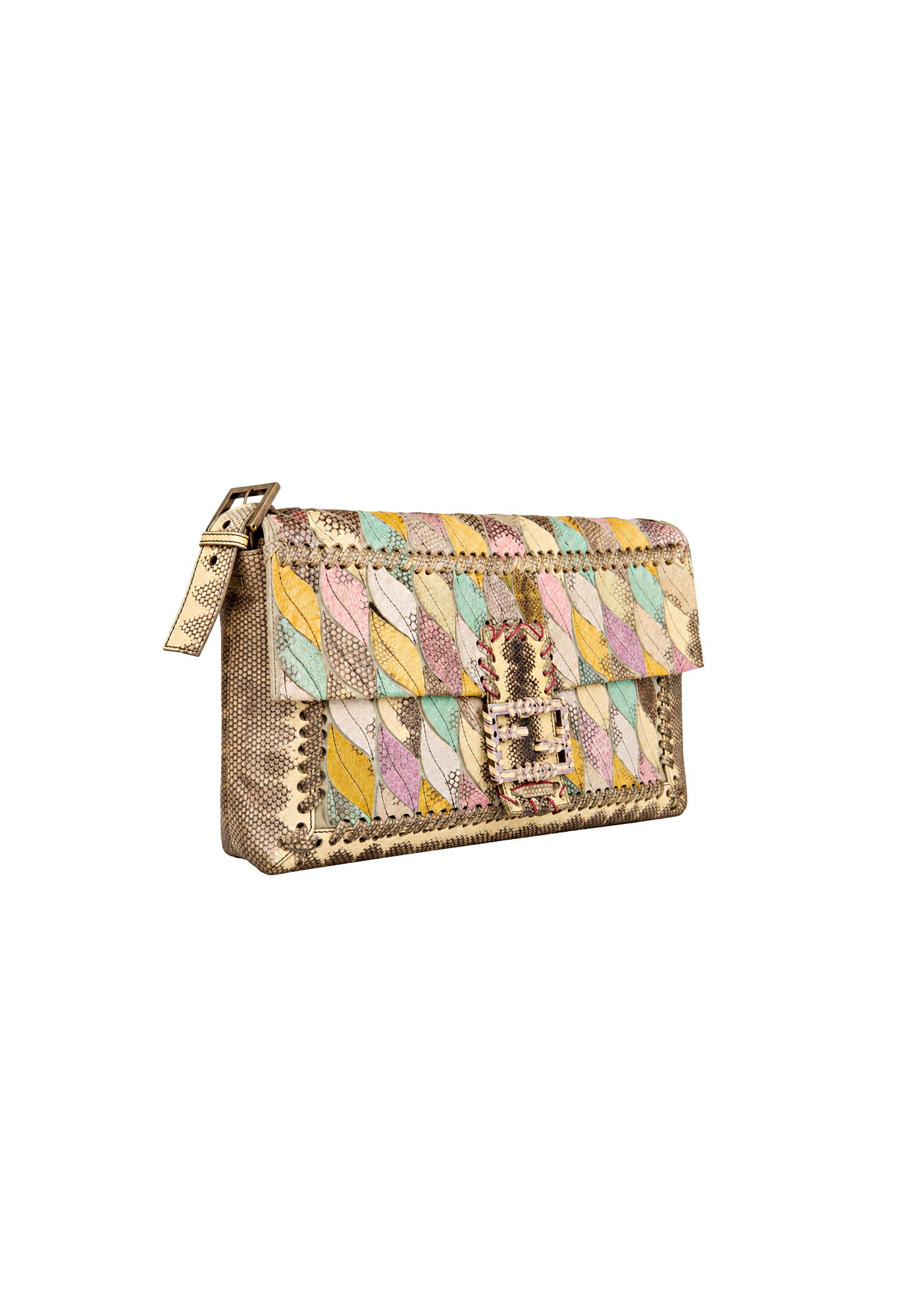 Fendi Baguette Oversized Snake Leather Bag