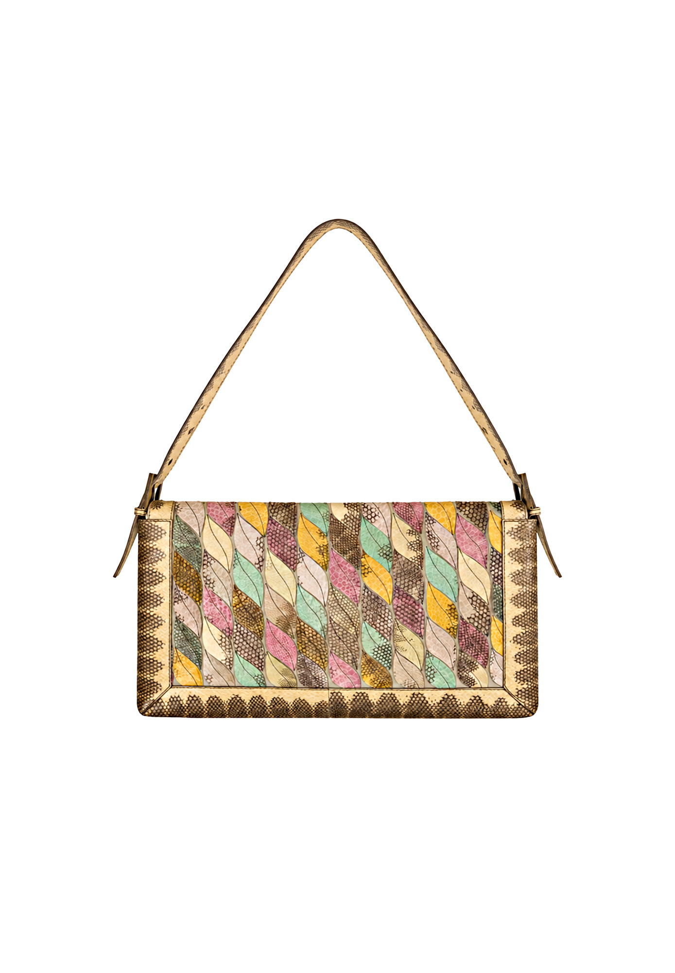 Fendi Baguette Oversized Snake Leather Bag