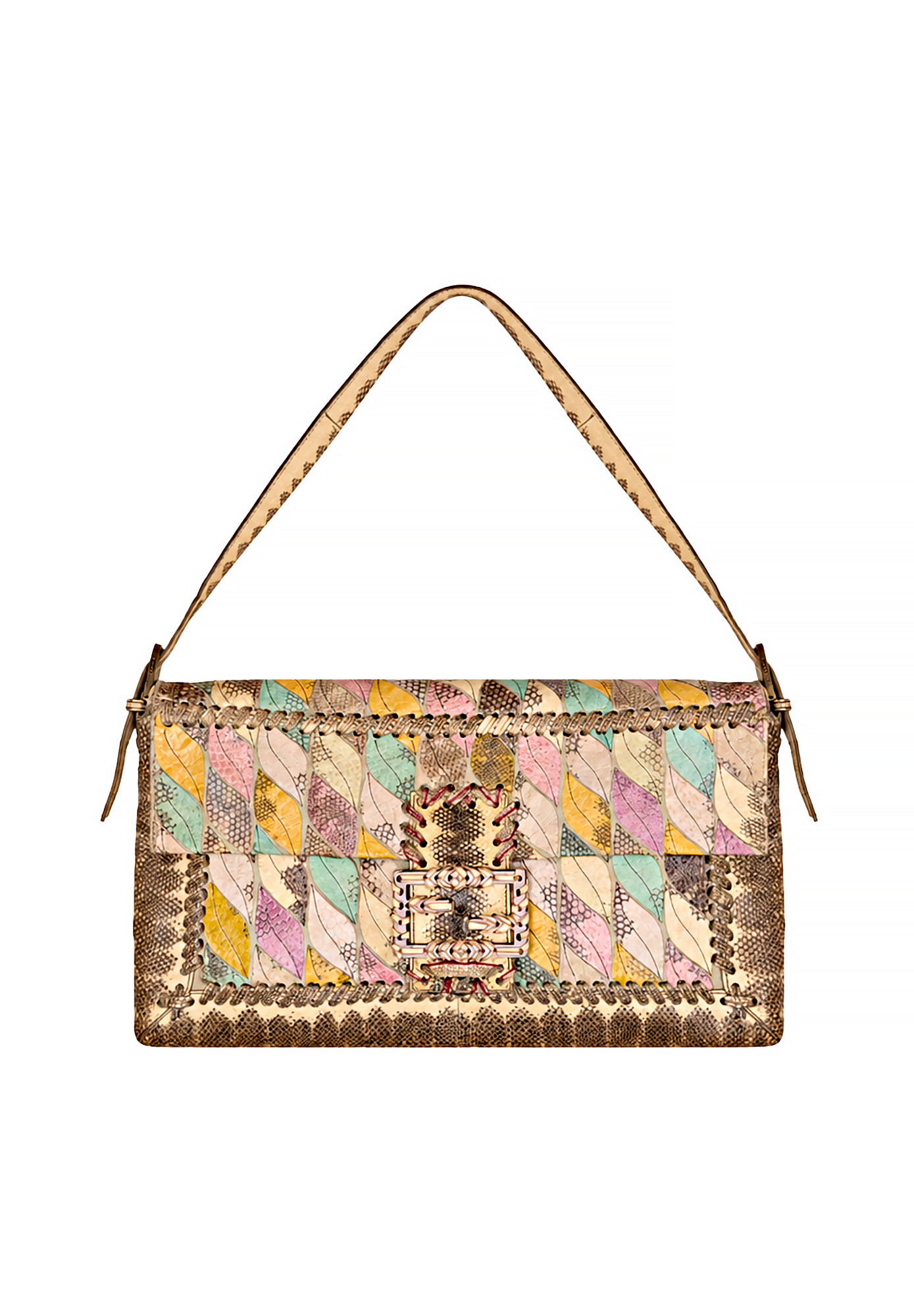 Fendi Baguette Oversized Snake Leather Bag