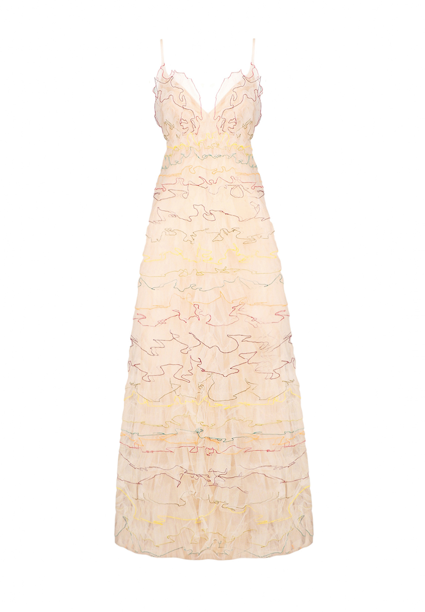 Valentino Ruffle Evening Dress