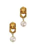 Chanel Chain Clips With Pearls