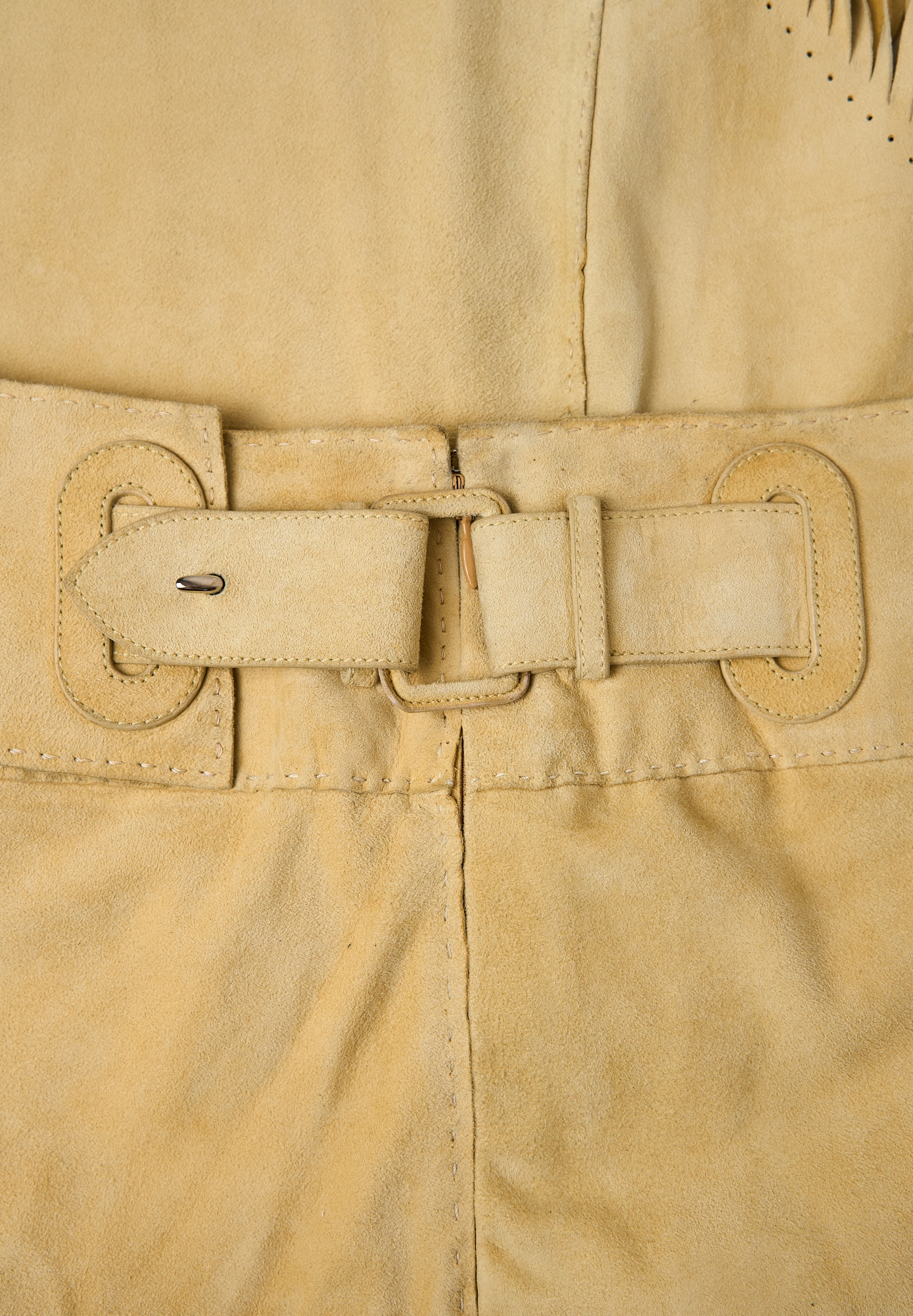 Hermès Suede Fringed Skirt