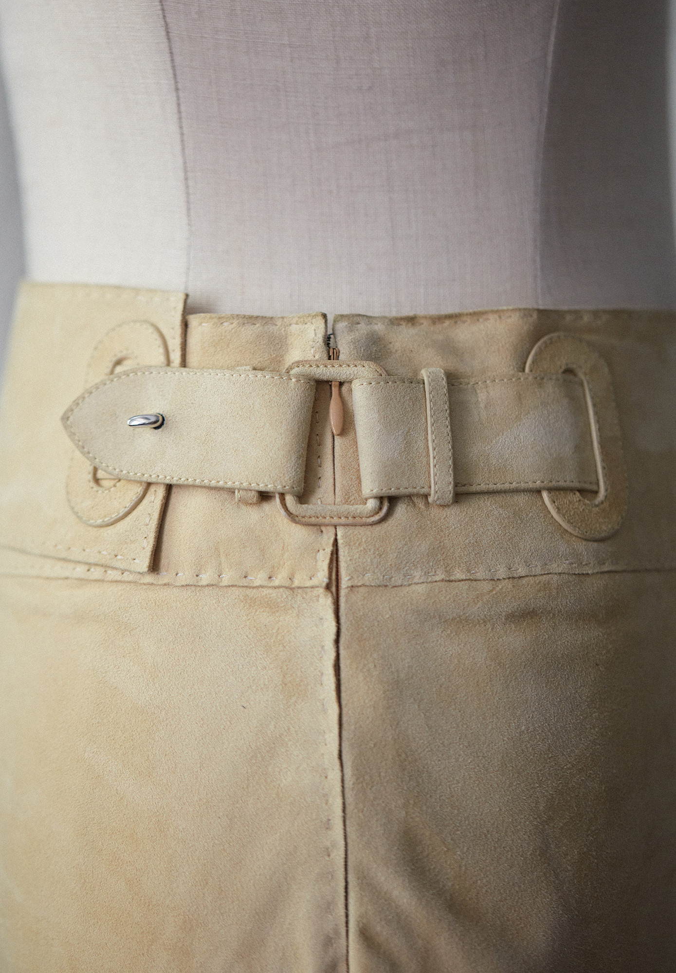Hermès Suede Fringed Skirt