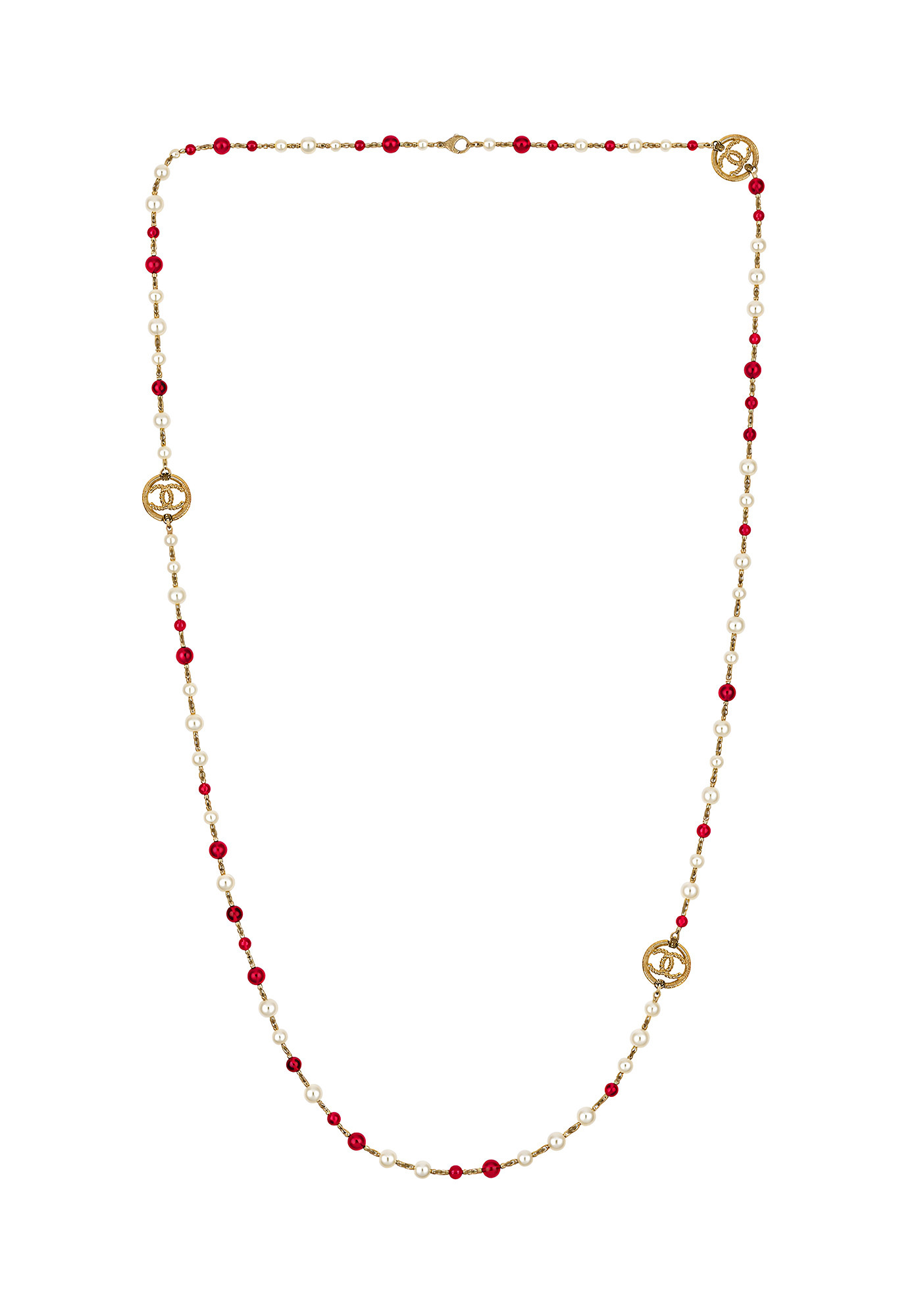 Chanel Pearl Necklace with Logos