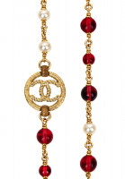 Chanel Pearl Necklace with Logos