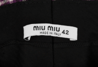 Miu Miu Purple Wool Checkered Pants