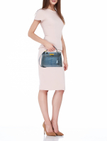 Hermès Kelly 32 Crocodile Blue Jean Bag