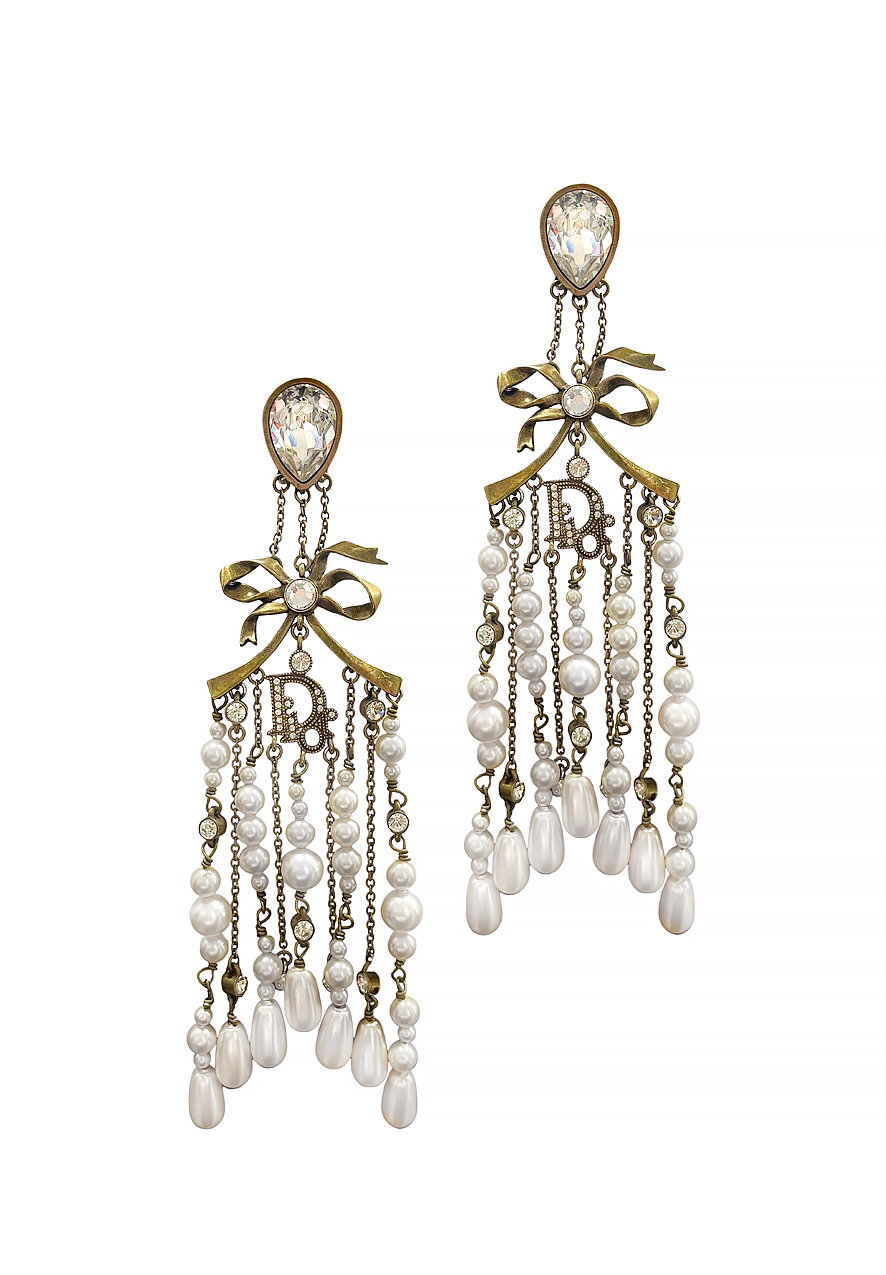 Christian Dior Haute Couture Pendant Clip-on Earrings
