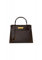 Hermès Kelly 28 Chocolate Box Sellier Bag