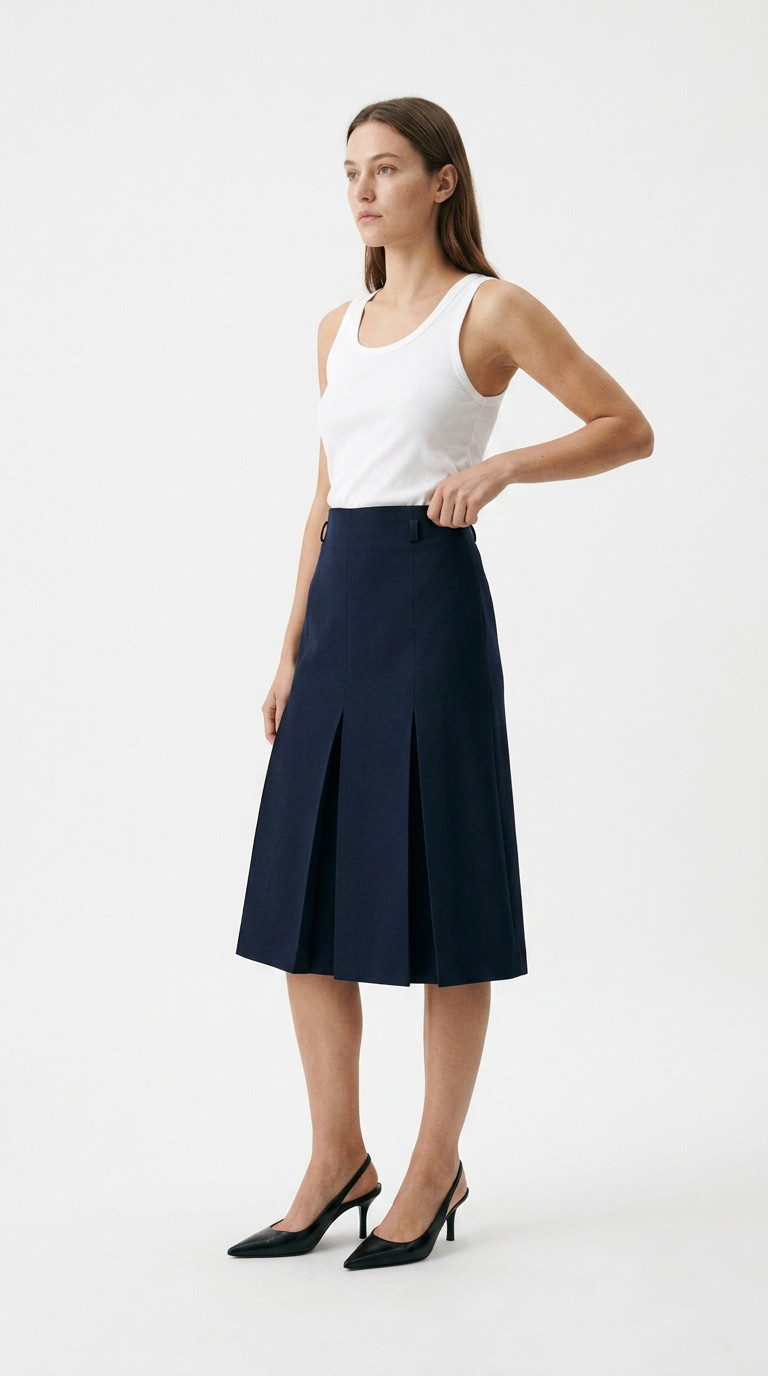 Chanel Navy Blue Skirt