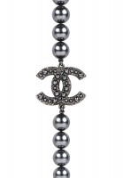 Chanel Pearl Necklace with Logo Pendants