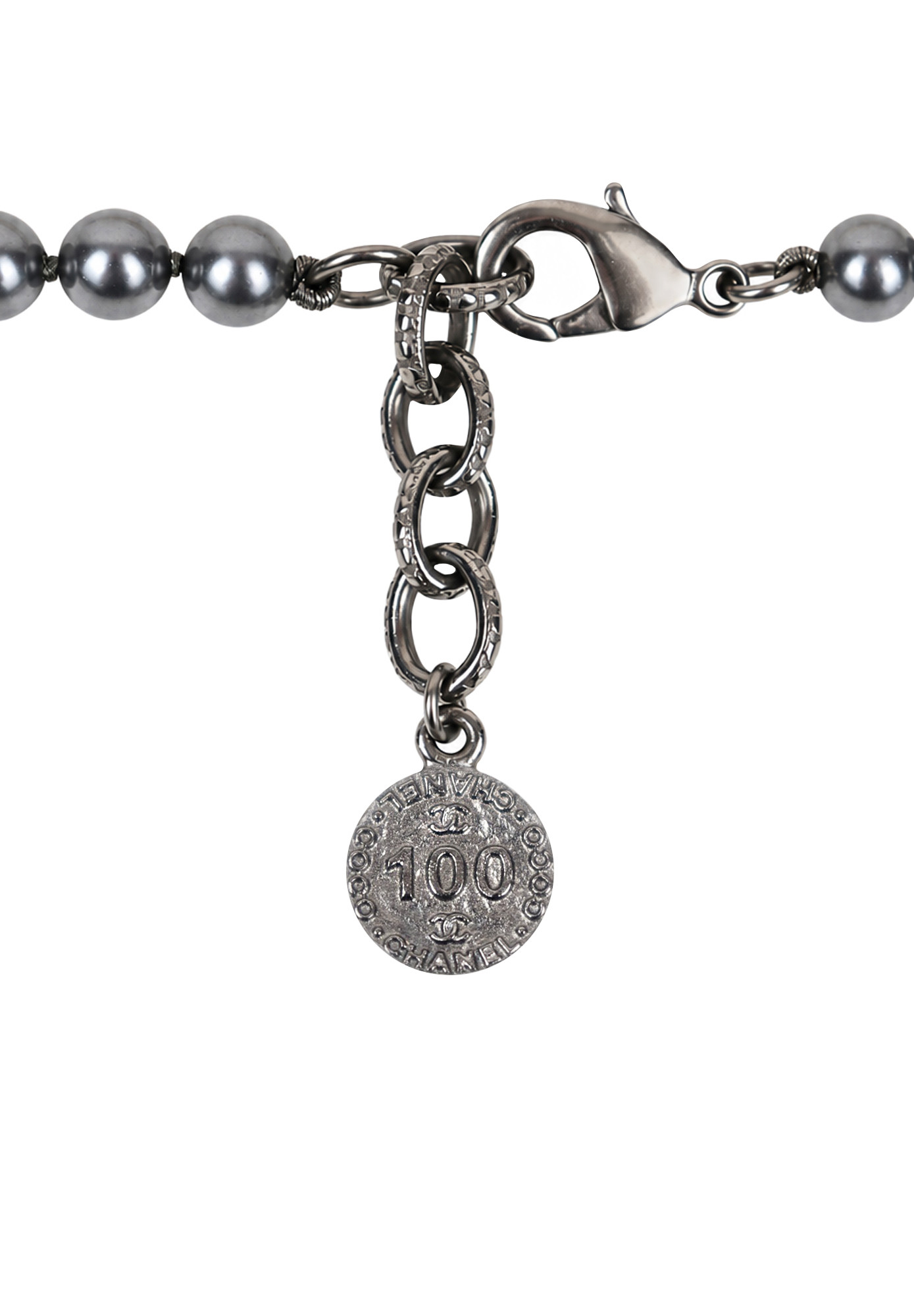 Chanel Pearl Necklace with Logo Pendants