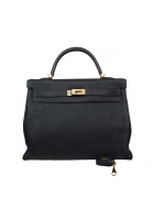 Hermès Kelly 40 Noir Togo Bag