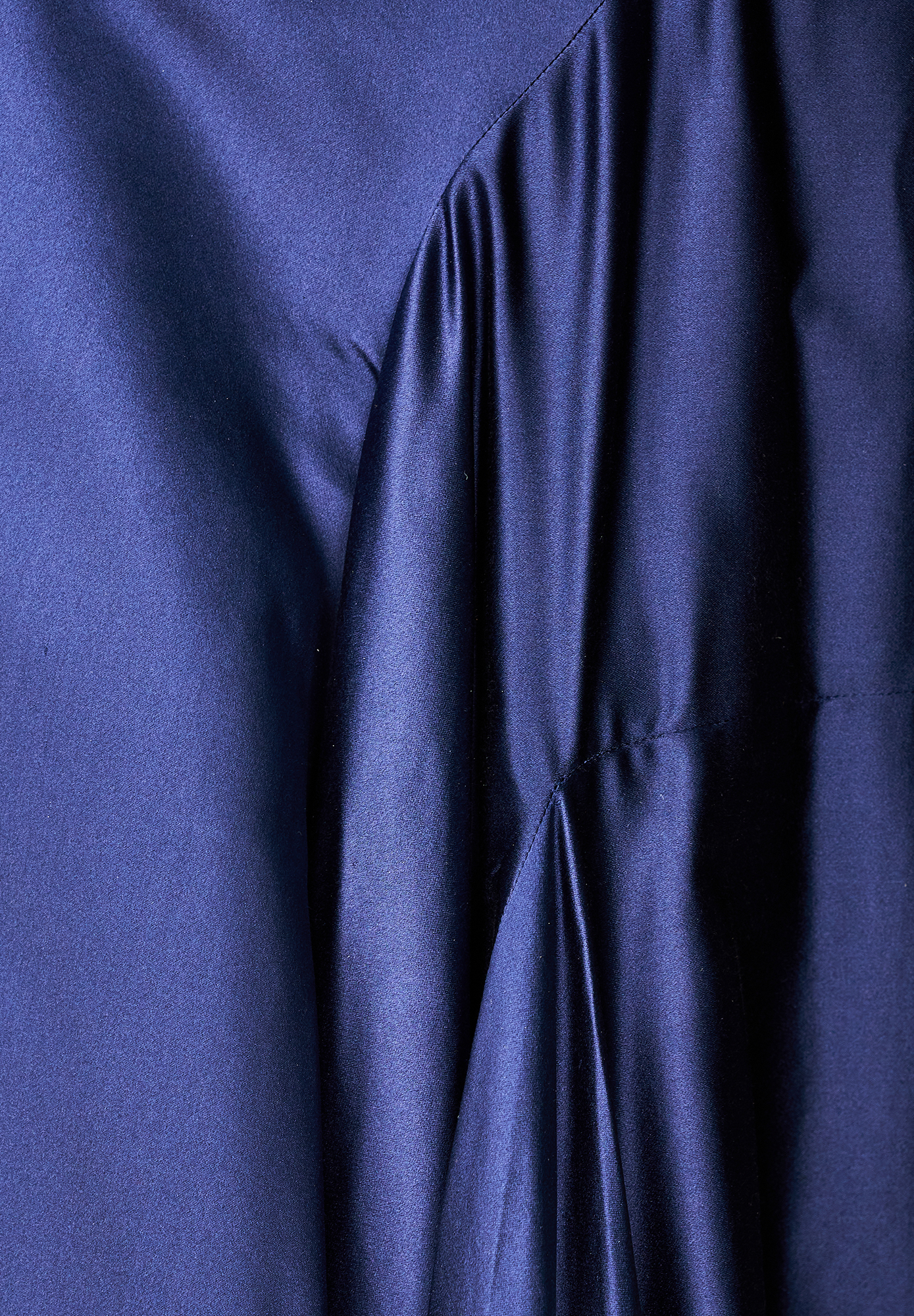 Blue Draped Chanel Haute Couture Skirt