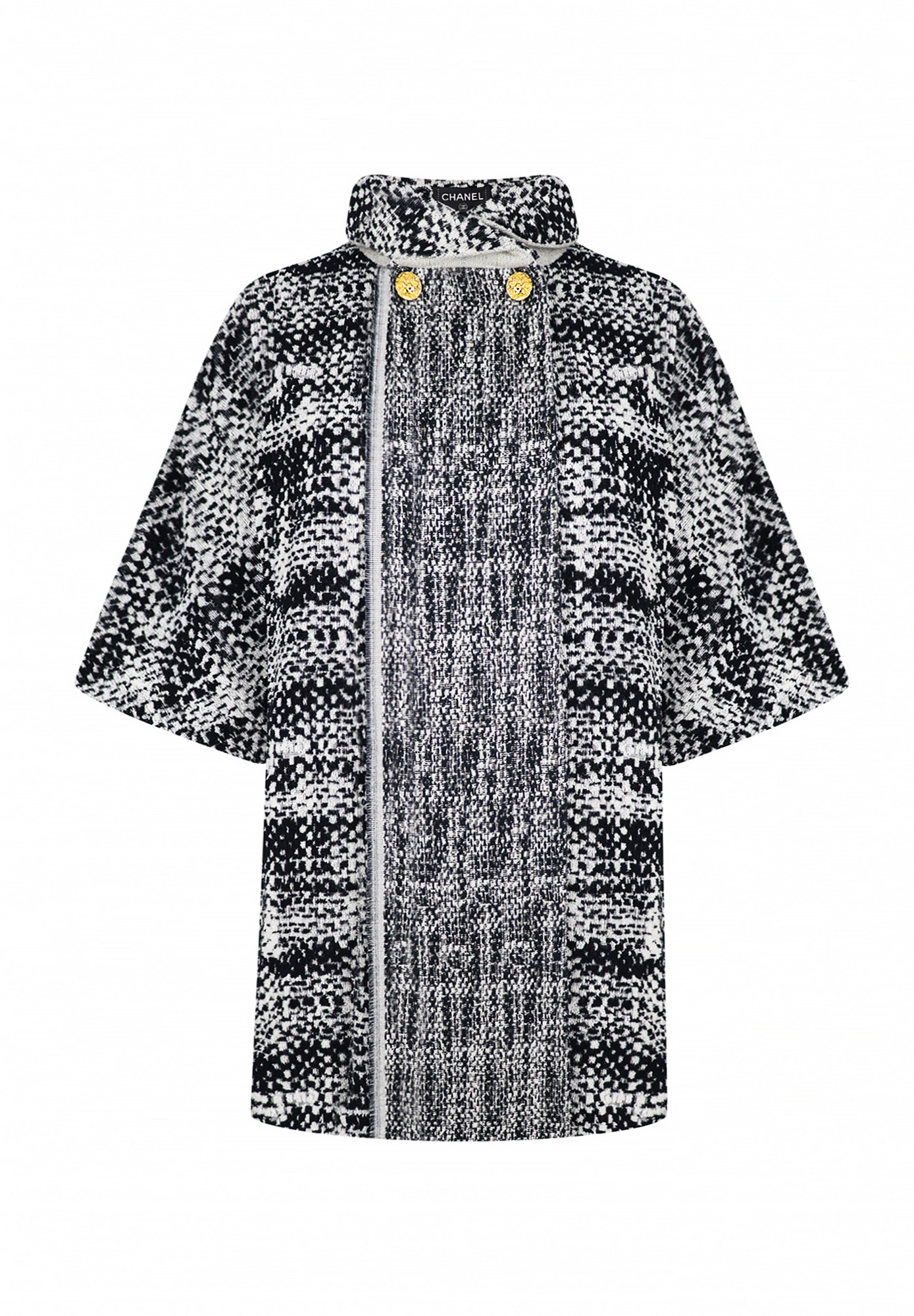 Chanel Black And White Cape Coat