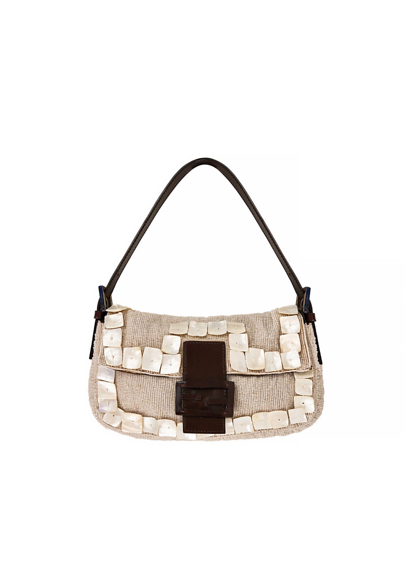 Fendi Baguette Beaded Bag With Mother Of Pearl