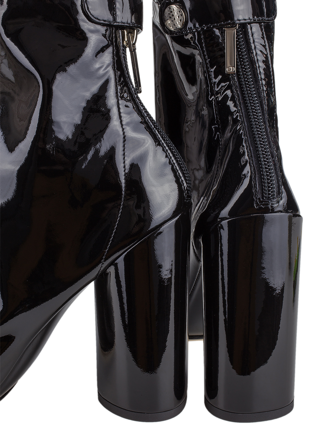 Christian Dior Black Patent Ankle Boots