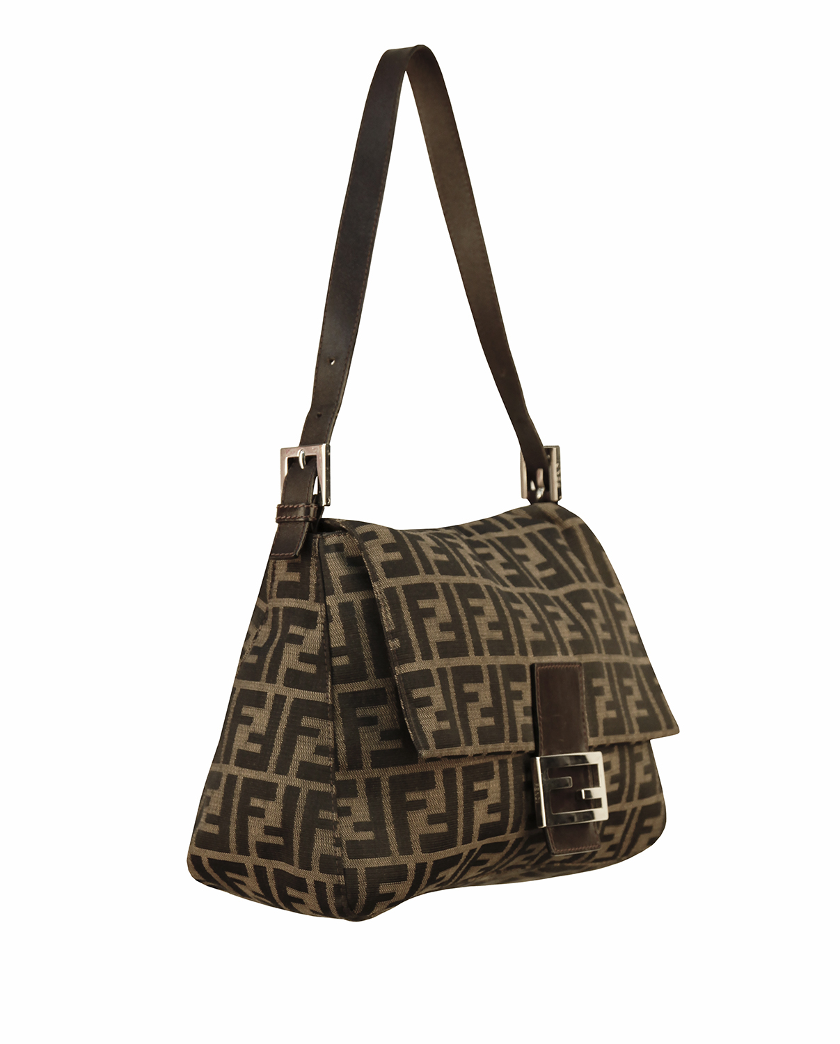 Fendi Zucca Canvas Mamma Baguette Bag