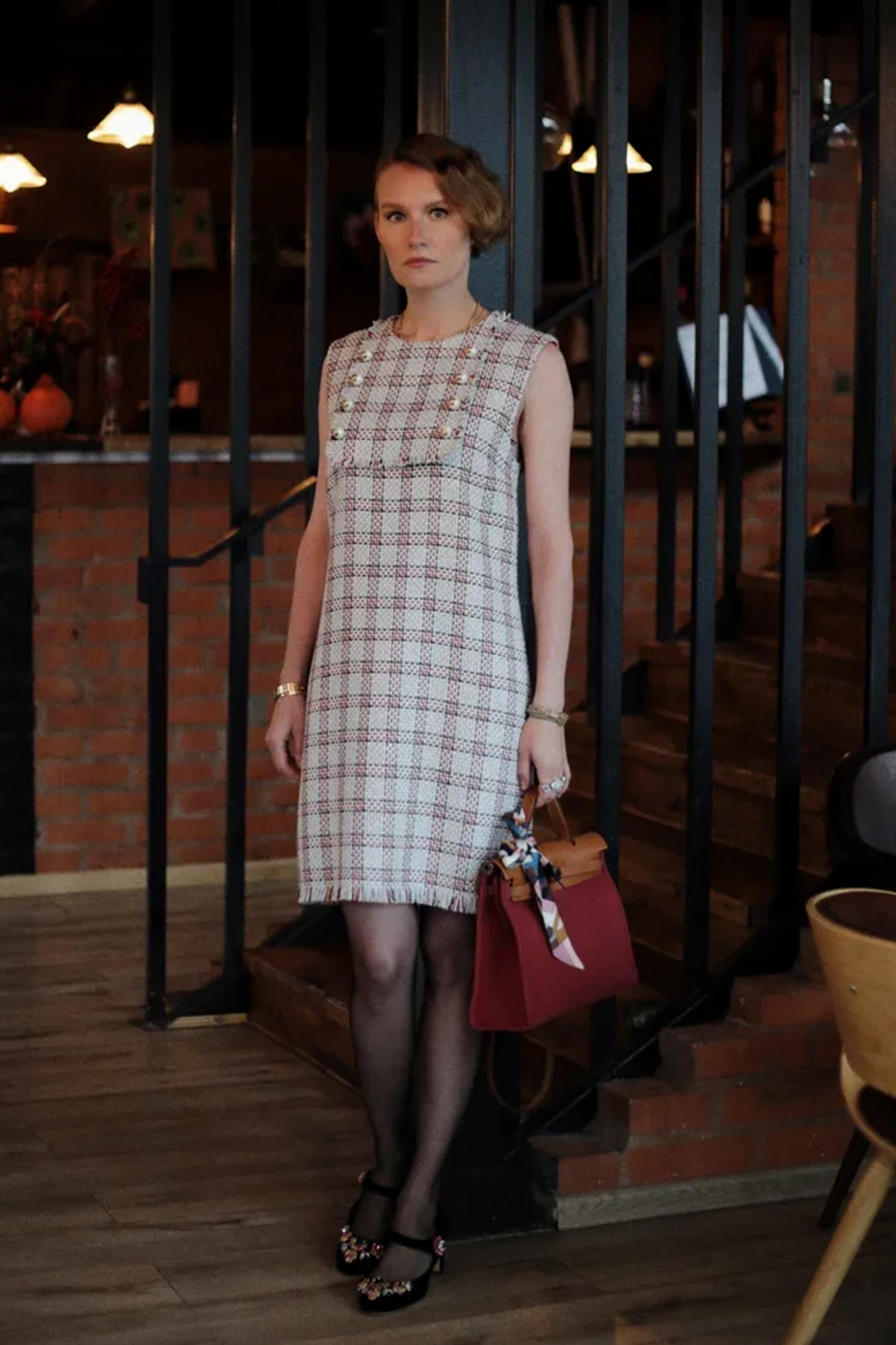 Hermès Red Canvas and Leather Herbag 31