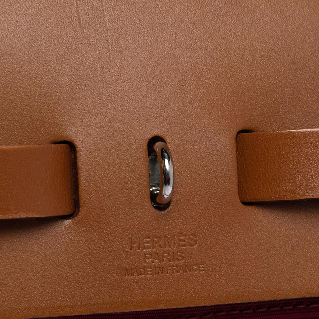 Hermès Red Canvas and Leather Herbag 31