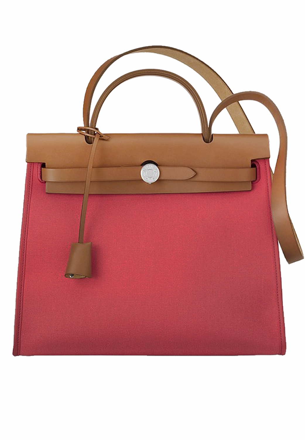 Hermès Red Canvas and Leather Herbag 31