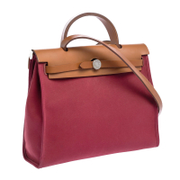 Hermès Red Canvas and Leather Herbag 31
