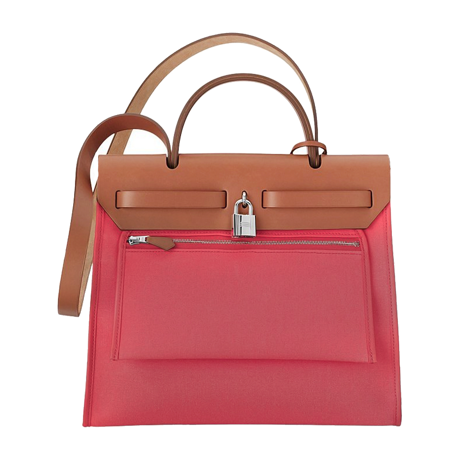Hermès Red Canvas and Leather Herbag 31