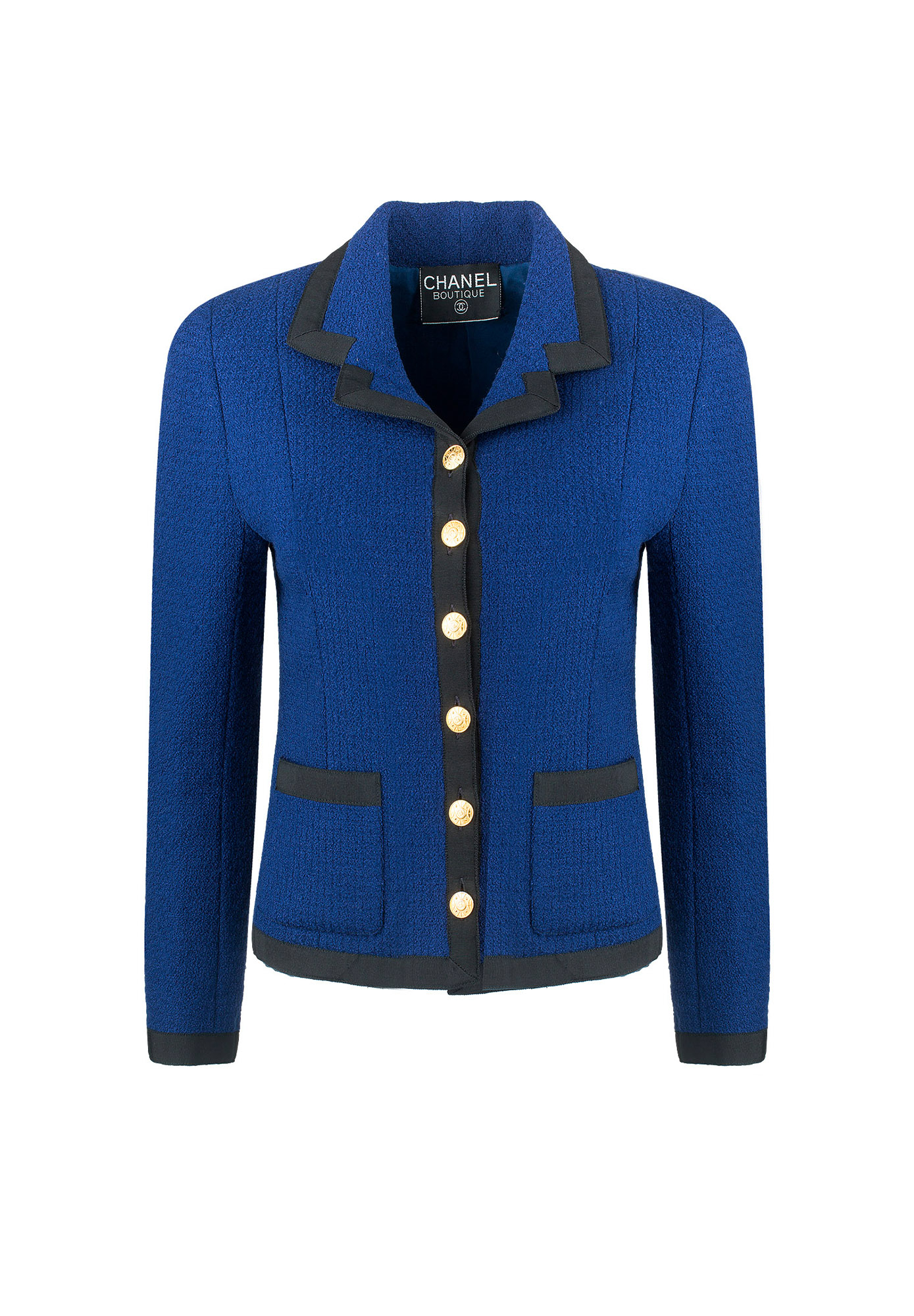 Chanel Blue Trimmed Tweed Jacket