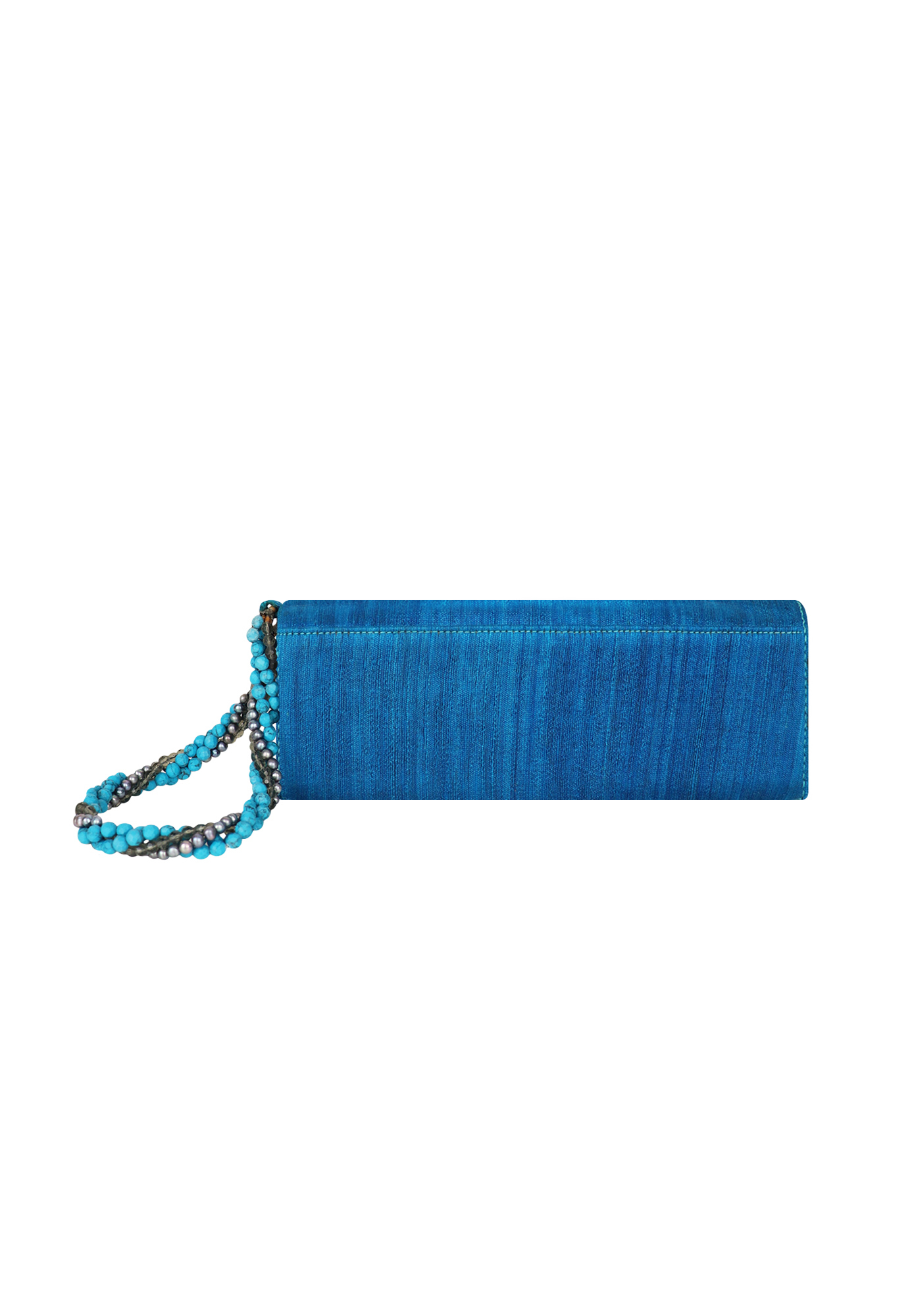 Blumarine Light Blue Clutch With Flowers