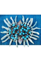 Blumarine Light Blue Clutch With Flowers