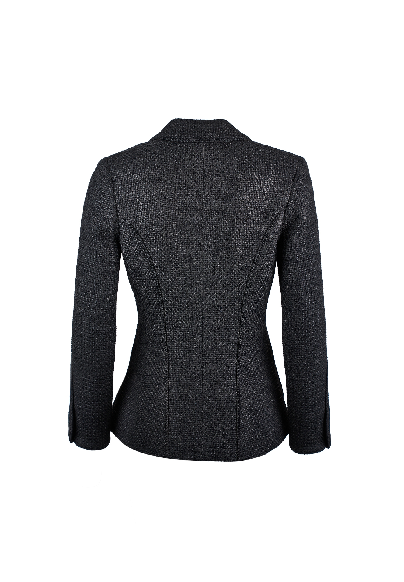 Chanel Black Tweed Fitted Jacket