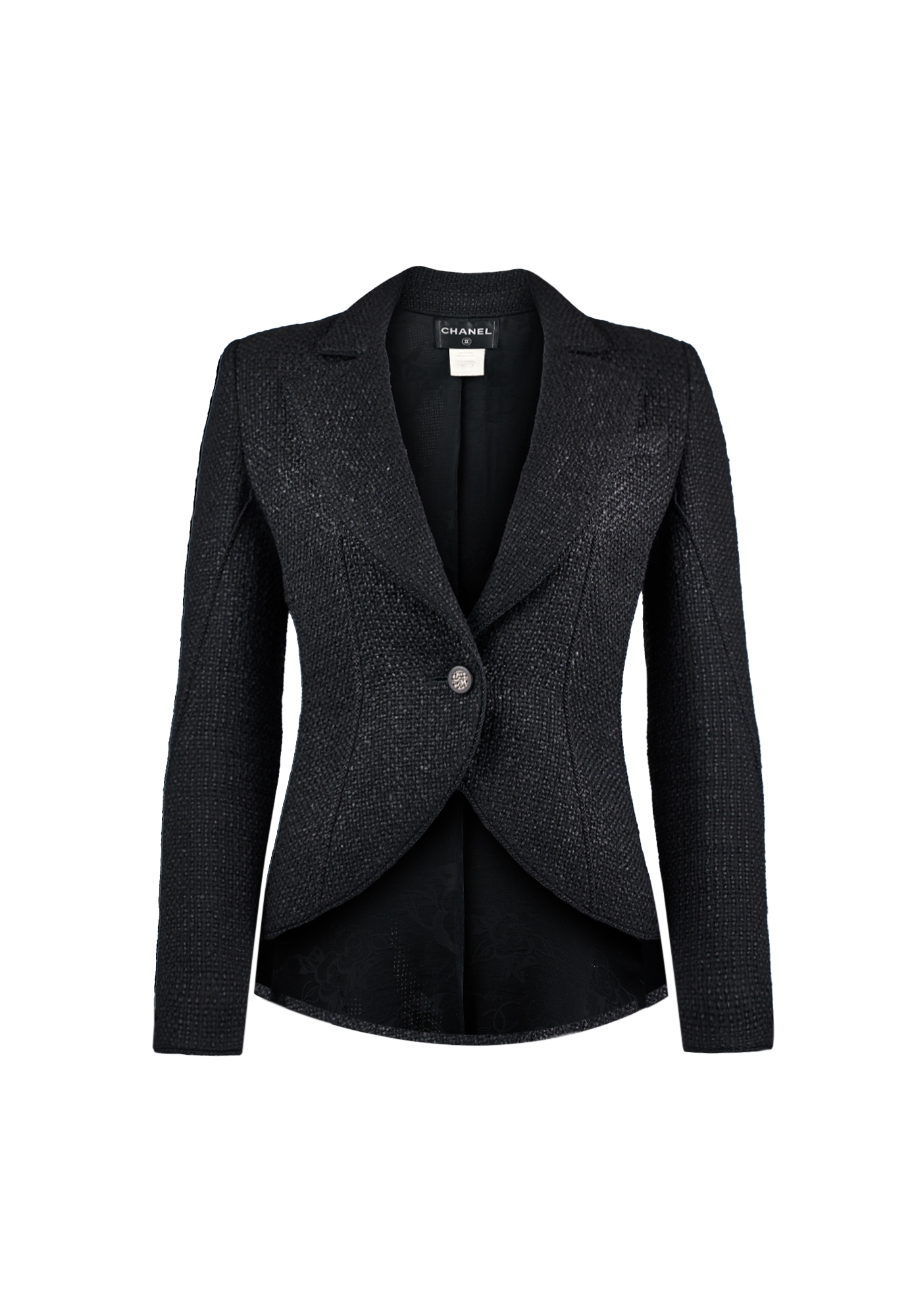 Chanel Black Tweed Fitted Jacket