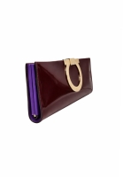 Salvatore Ferragamo Burgundy Clutch