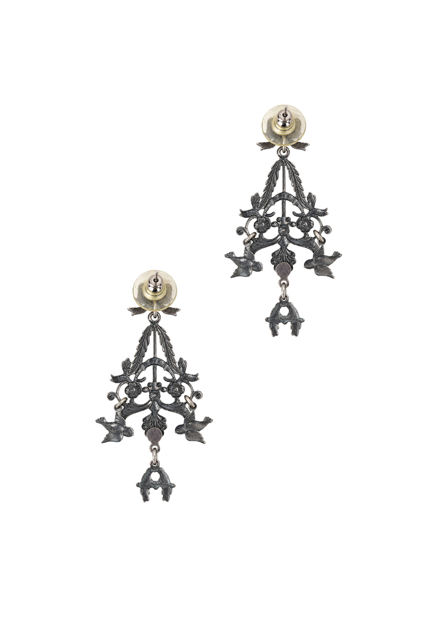 Vintage Bird Earrings with Ornaments
